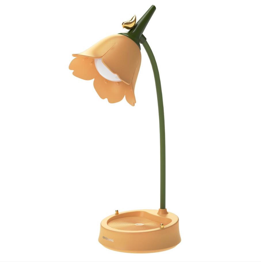 Flower LED Desk Lamp Student Bedroom Room Lighting Touch Reading Lamp